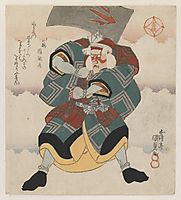 Ichikawa Danjuro VII Wielding an Axe wearing a White haired Wig, c.1825, kunisada