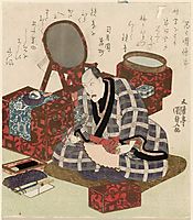Ichikawa Danjuro VII in His Dressing Room, c.1827, kunisada