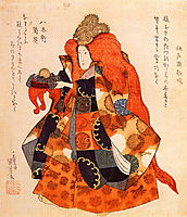 One of the daughters of the dragon king who lives in the bottom of the sea, kuniyoshi