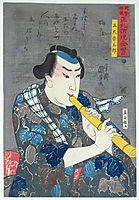 Shakuhachi player, kuniyoshi