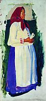 Etude of peasant for unpreserved picture From Church, 1905, kustodiev