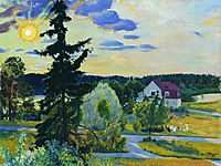 Evening Landscape, 1917, kustodiev