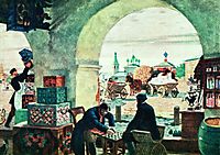 Gostiny Dvor (In a merchant shout), 1916, kustodiev