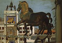Horses of St. Mark. Venice, 1907, kustodiev