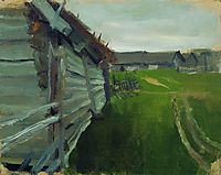 Landscape in the Kostroma region, 1914, kustodiev