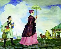 Mercahnt-s Wife with Purchases, 1920, kustodiev