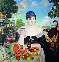 The Merchant-s Wife at Tea , 1918, kustodiev