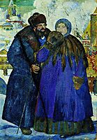 Merchant with his wife, 1914, kustodiev