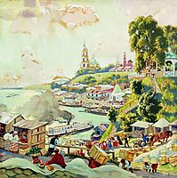 On the Volga, 1910, kustodiev