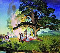 Picnic, 1920, kustodiev