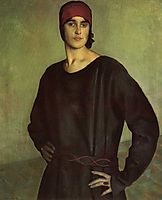 Portrait of the Artist Tatiana Chizhova, 1924, kustodiev