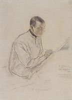 Portrait of D.S. Stelletsky at work, 1900, kustodiev