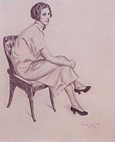 Portrait of Evdokimova, 1925, kustodiev