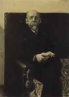 Portrait of F.K. Sologub, 1907, kustodiev