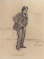 Portrait of F.A. Malyavin, 1900, kustodiev