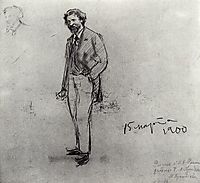 Portrait of Ilya Repin, 1900, kustodiev