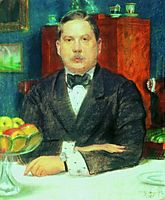 Portrait of Konstantin Somov, 1914, kustodiev