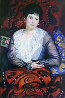Portrait of Lyubov Borgman, 1915, kustodiev