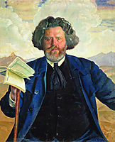 Portrait of Maximilian Voloshin , 1924, kustodiev