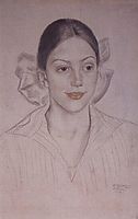 Portrait of N.A. Kuznetsova, 1919, kustodiev