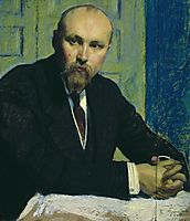 Portrait of Nikolay Rerich , 1913, kustodiev
