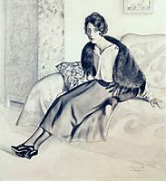 Portrait of O.P. Myasoedova, 1920, kustodiev
