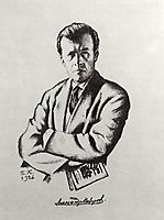 Portrait of A.S. Neverov, 1926, kustodiev