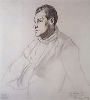 Portrait of S.R. Ernst, 1921, kustodiev