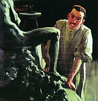 Portrait of a sculptor and painter D.S. Stelletsky, 1901, kustodiev