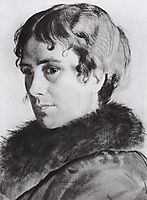 Portrait of Y.E. Kustodieva, 1925, kustodiev