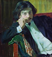 Portrait of Y.I. Lavrin, 1909, kustodiev