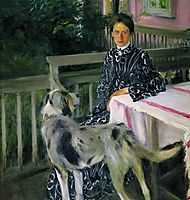 Portrait of Yulia Yevstafievna Kustodieva, the artist-s wife , 1903, kustodiev