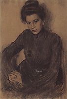 Portrait of Z. Proshinskaya, 1901, kustodiev