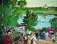 Promenade Along the Volga , 1909, kustodiev