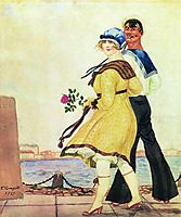 Sailor and His Girl, 1921, kustodiev