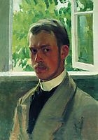 Self Portrait near the Window, 1899, kustodiev