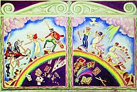 Sketch for the play Pigeons and Hussars, 1927, kustodiev