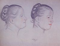 Two portraits of Annushka, 1918, kustodiev