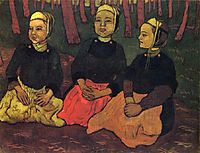 Three Breton Women in the Forest, 1895, lacombe