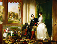 Queen Victoria and Prince Albert at home at Windsor Castle in Berkshire, England, 1843, landseer