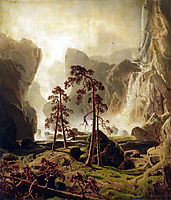 Mountains and a Waterfall, 1851, larson