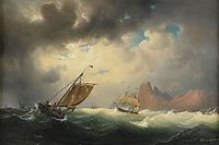 Skepp på stormigt hav, 1852, larson