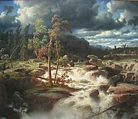 Waterfall in Småland, 1856, larson