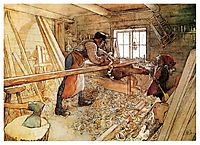 In the Carpenter Shop, 1905, larsson