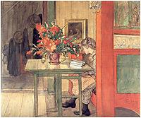 Lisbeth reading, 1904, larsson