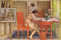 Model Writing Postcards, 1906, larsson