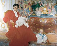 Mrs Dora Lamm and Her Two Eldest Sons, 1903, larsson