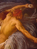 Hercules Wrestling with Death for the Body of Alcestis detail 1, 1869-1871, leighton