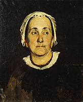 Portrait of lady wearing white cap, lembesis