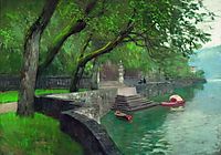 At the lake Como. Enbankment., 1894, levitan